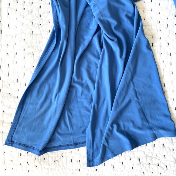 1. State Wide Leg Slit Hem Envelope Palazzo Pant In Harbour Wave Blue - Picture 9 of 14